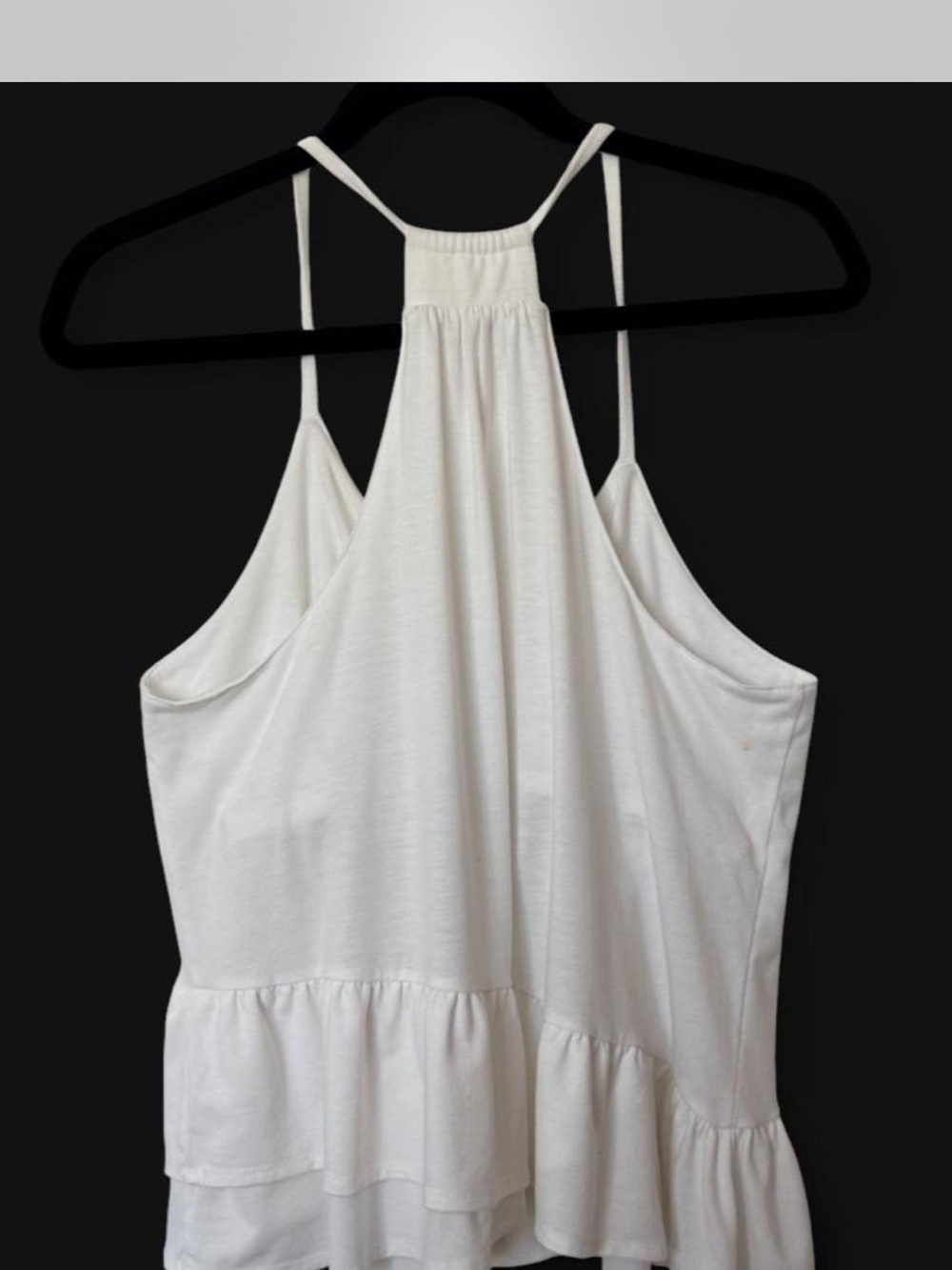 Copper Key White Ruffle-Hem Halter Cami - Picture 2 of 5